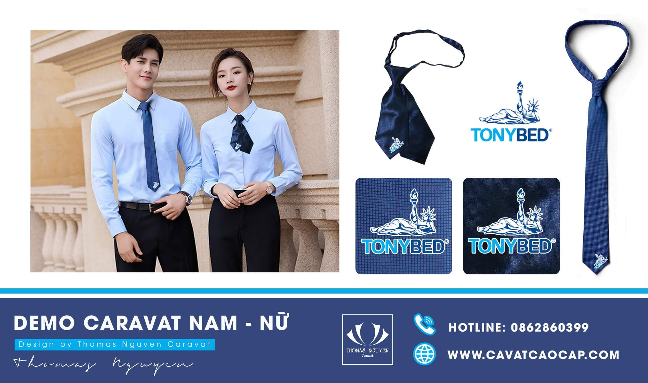 Bộ phụ kiện cà vạt & nơ đồng phục Tonybed thực hiện bởi Thomas Nguyen